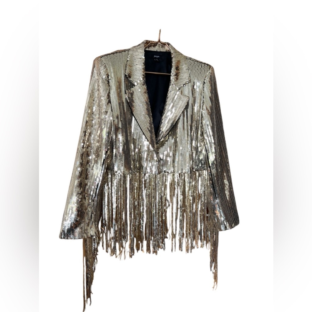 Nasty Gal Gold Tassel Jacket